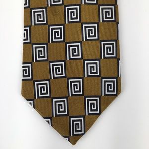 Pagliano gold patterned polyester neck tie